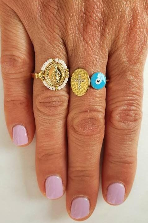 Bague Fine en Acier Inoxydable avec Œil - Élégante et Délicate - AlbertineAndTheSun