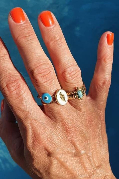 Bague Fine en Acier Inoxydable avec Œil - Élégante et Délicate - AlbertineAndTheSun