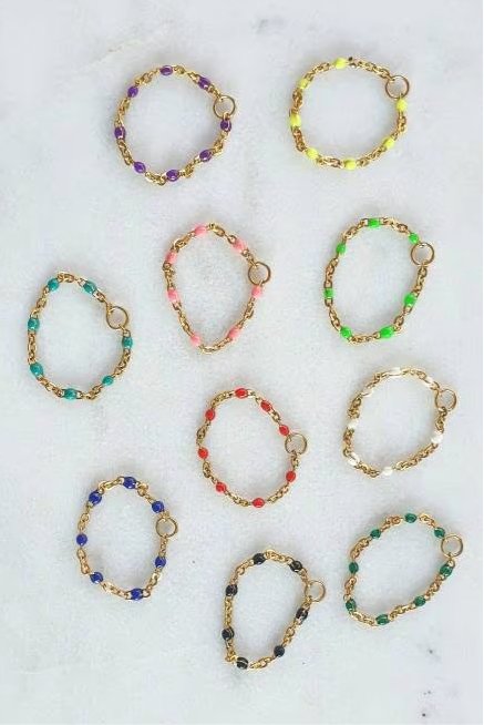 Bague Perles Colorées - AlbertineAndTheSun