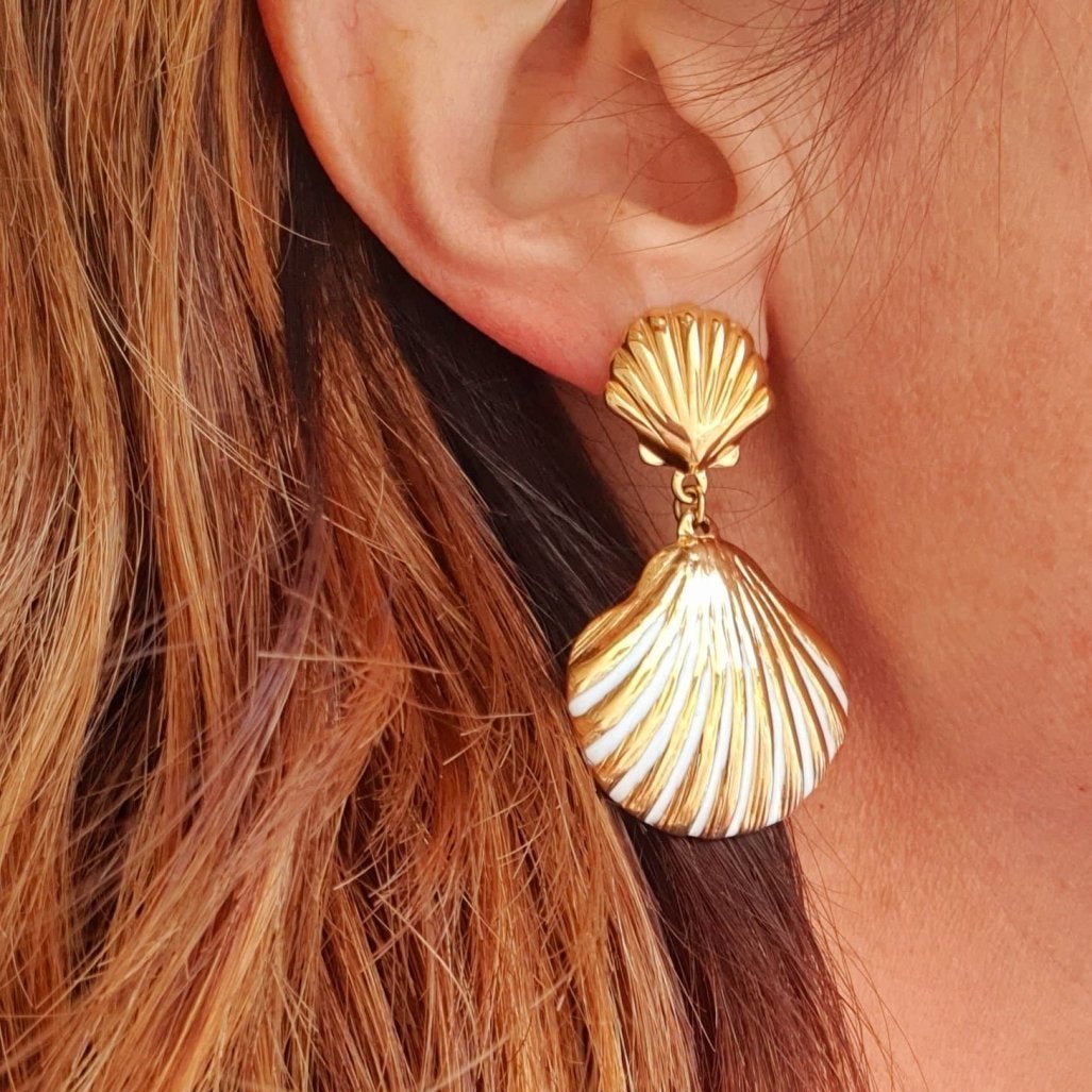 Boucles Coquillage Doré - AlbertineAndTheSun