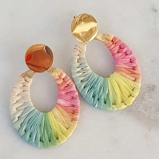 Boucles "Raphia Mulicolore" - AlbertineAndTheSun
