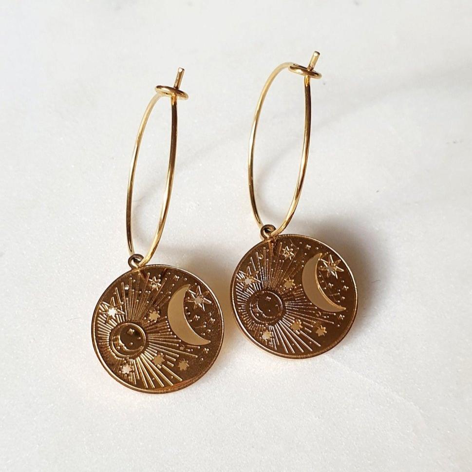 Boucles "Talisman Lune et Etoile" - AlbertineAndTheSun