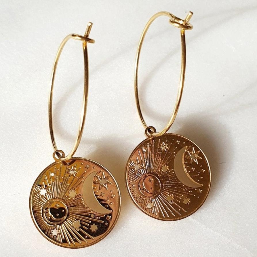 Boucles "Talisman Lune et Etoile" - AlbertineAndTheSun