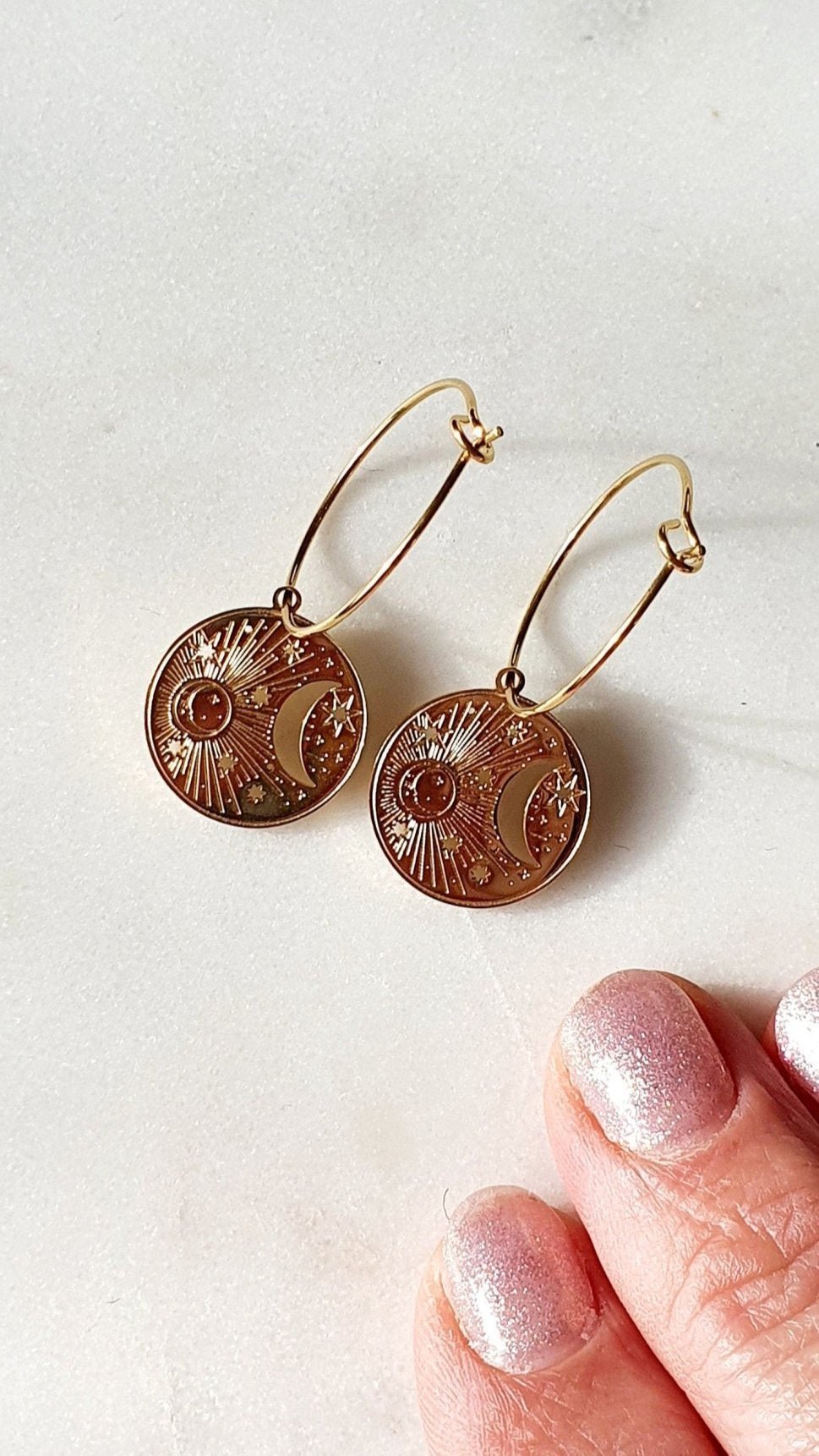 Boucles "Talisman Lune et Etoile" - AlbertineAndTheSun