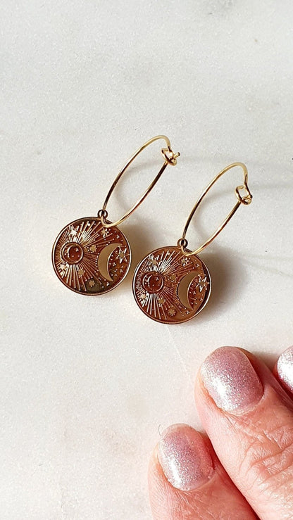 Boucles "Talisman Lune et Etoile" - AlbertineAndTheSun