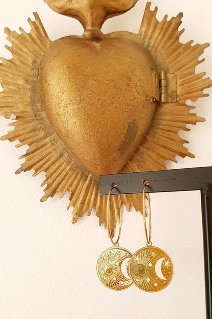 Boucles "Talisman Lune et Etoile" - AlbertineAndTheSun