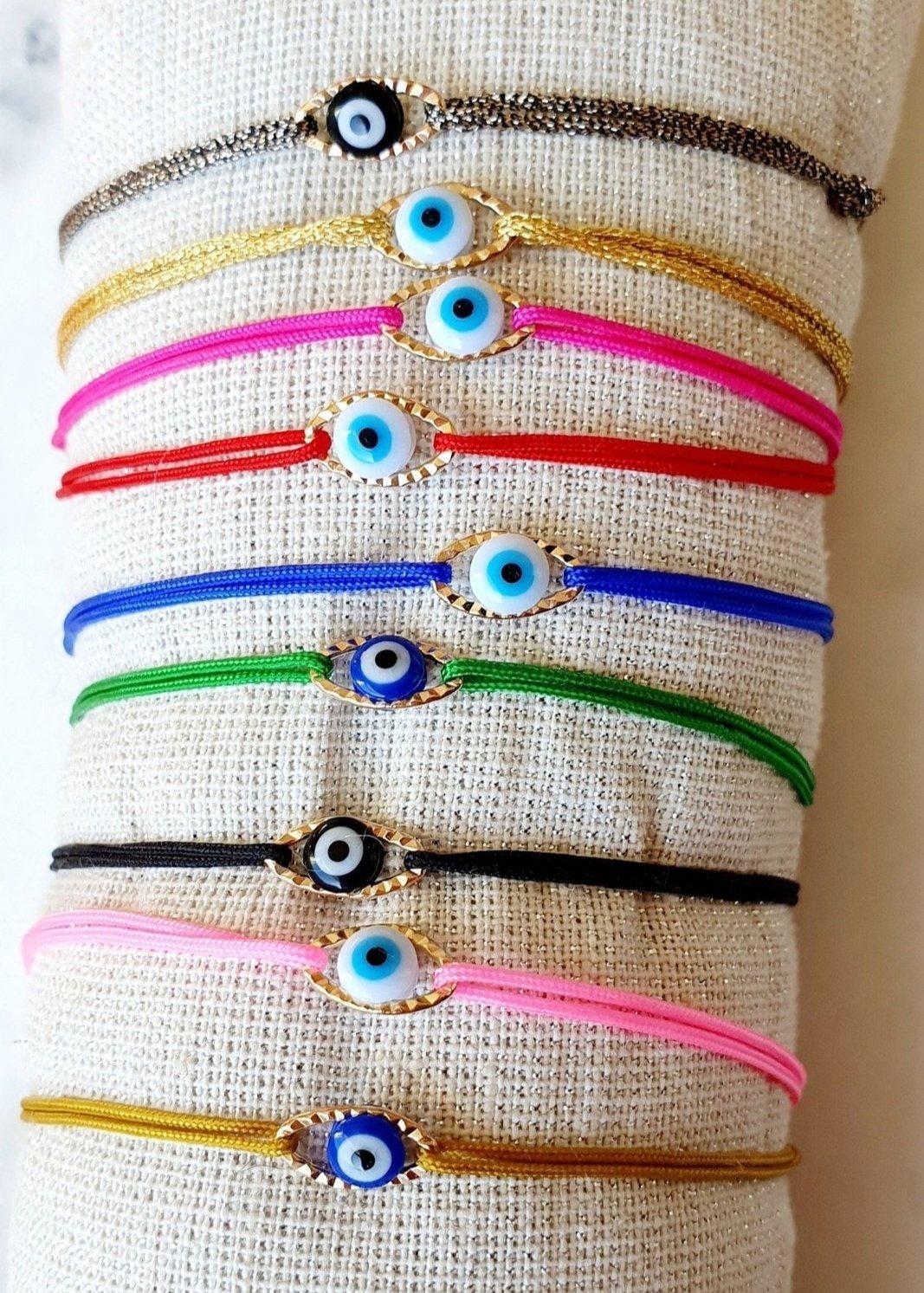 Bracelet "Œil - Cordon Coloré" - Personnalisable - AlbertineAndTheSun