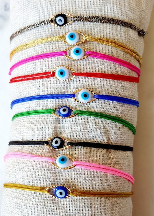 Bracelet "Œil - Cordon Coloré" - Personnalisable - AlbertineAndTheSun
