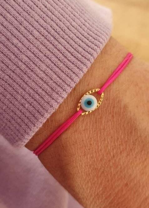 Bracelet "Œil - Cordon Coloré" - Personnalisable - AlbertineAndTheSun