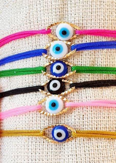 Bracelet "Œil - Cordon Coloré" - Personnalisable - AlbertineAndTheSun
