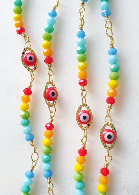 Bracelet "Œil et Perles Multicolore" - AlbertineAndTheSun