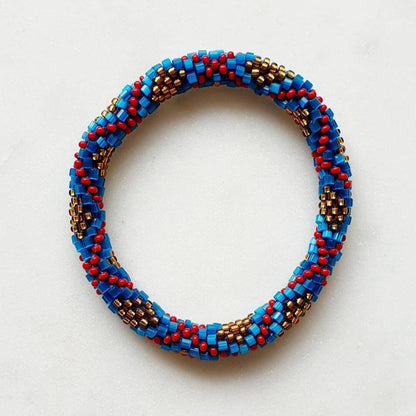 Bracelets "Népalais" - Ensemble Kumlai Bleu et Rouge - AlbertineAndTheSun