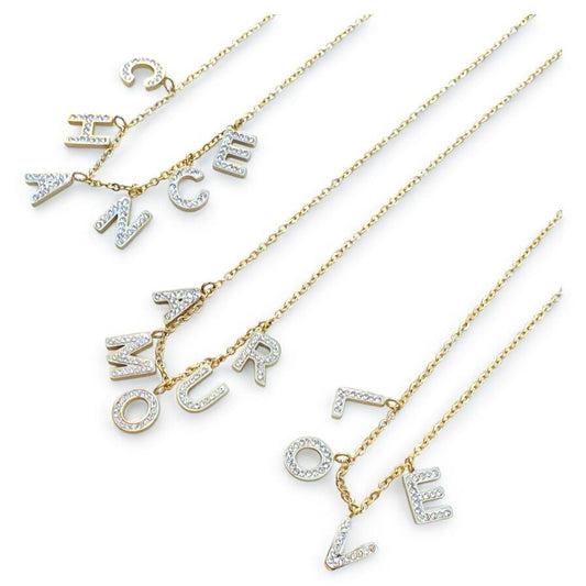Collier Lettres Suspendues "Amour"... - AlbertineAndTheSun
